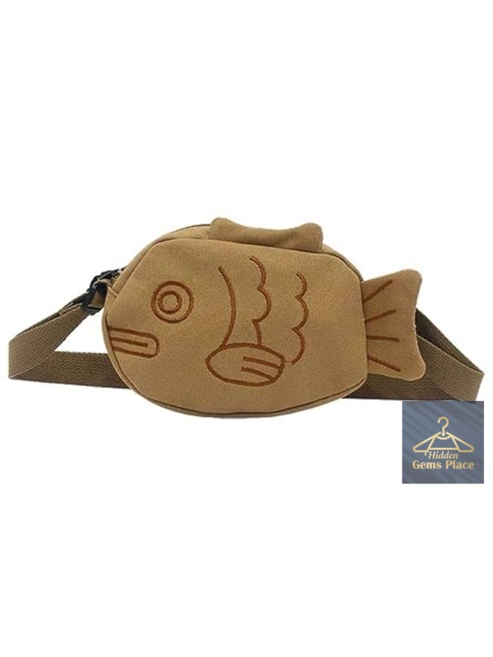 Canvas Fish Shape Crossbody Fanny Pack Shoulder Bag